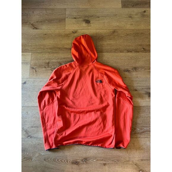 The North Face Mens Orange Pullover Hooded Sweatshirt Size Small - Picture 2 of 3